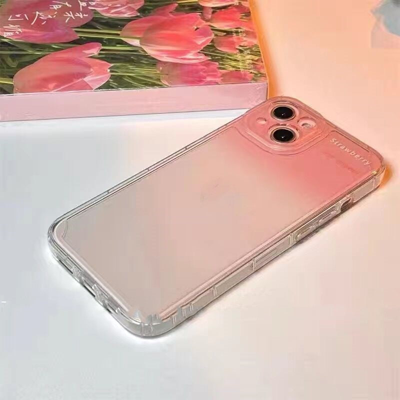 with holder stand bracket love heart gradient pink soft phone case for iphone 13 pro max se3 11 xr xs x 7 plus 8 6s se case