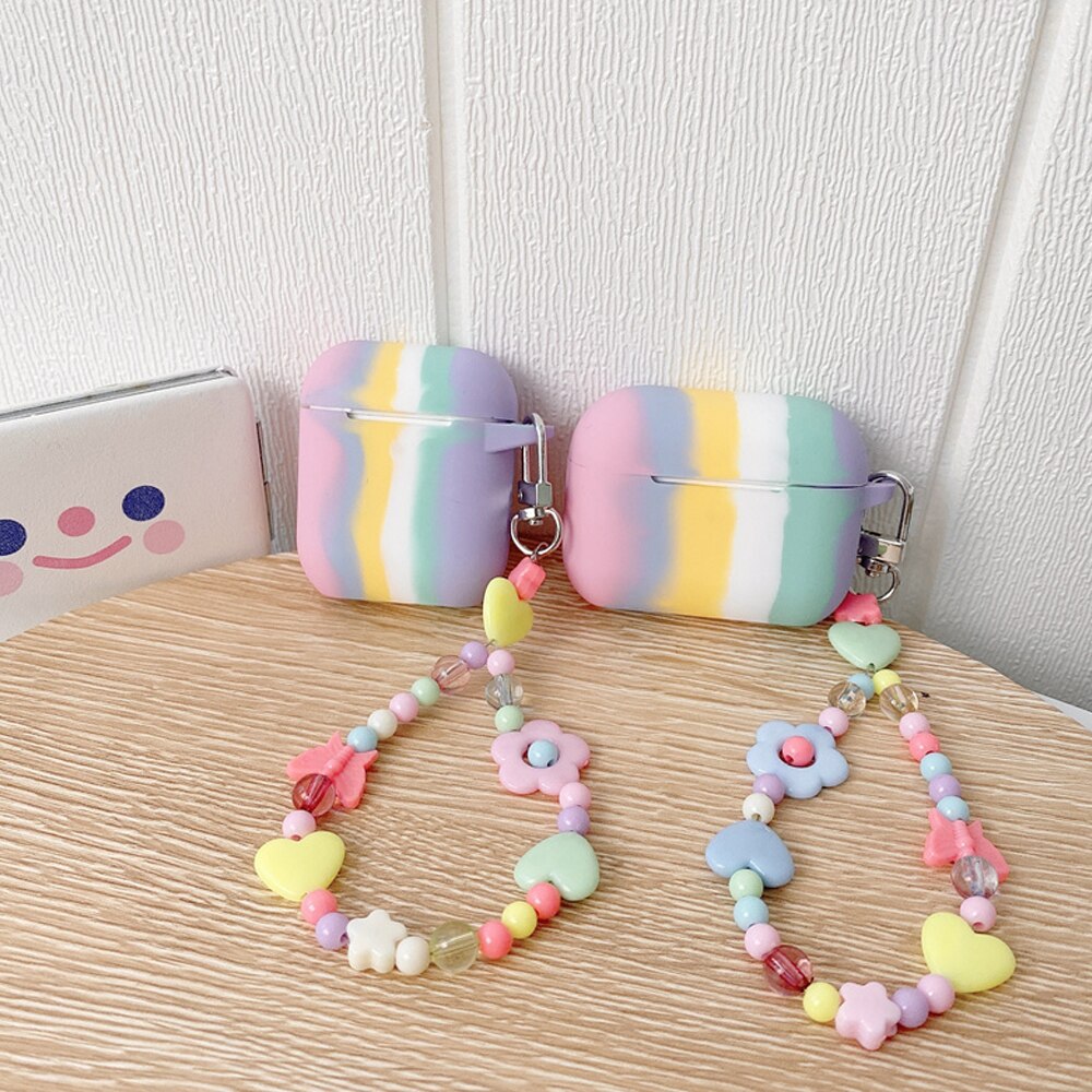 Rainbow Candy Case for Apple Airpods 1 2 Case for AirPods Pro Case Summer TWS Bluetooth Earphone Case Accessories Headphone Box