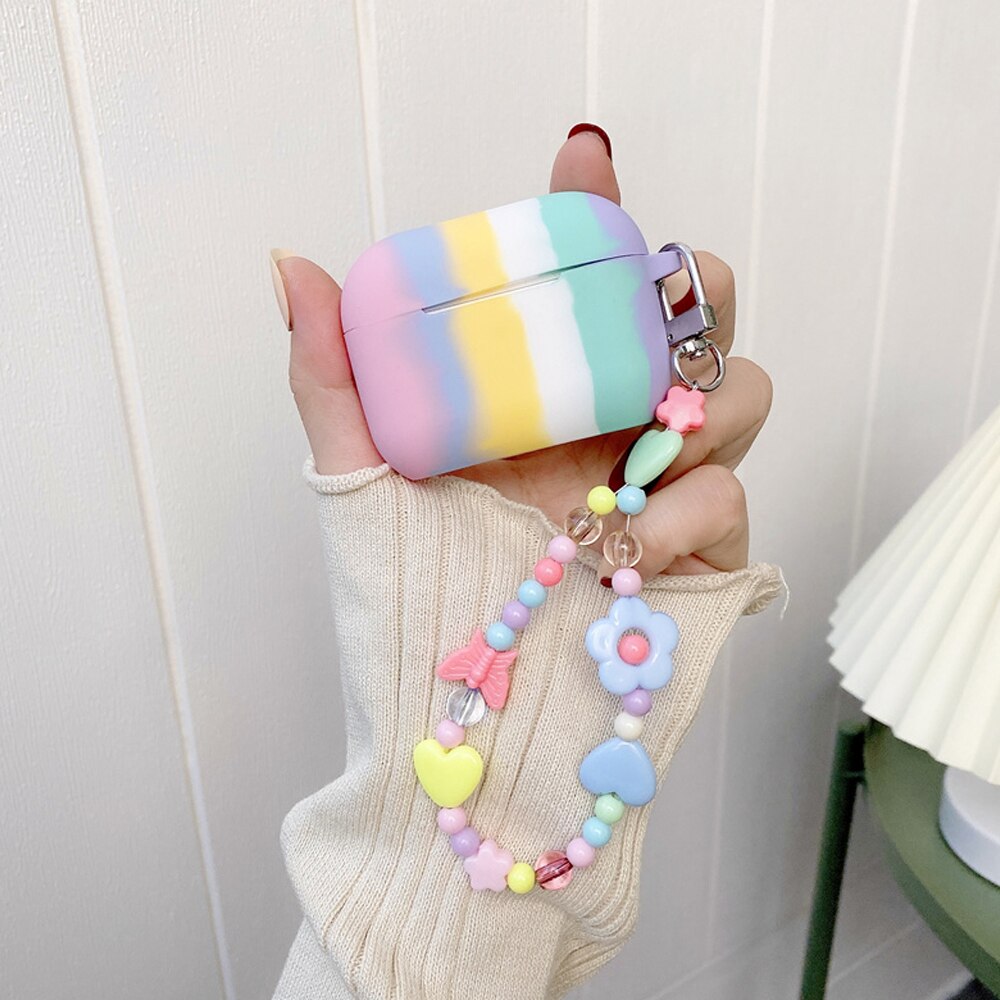 Rainbow Candy Case for Apple Airpods 1 2 Case for AirPods Pro Case Summer TWS Bluetooth Earphone Case Accessories Headphone Box