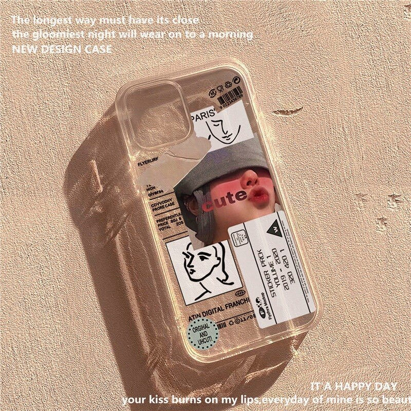art painting phone case for iphone 13 11 pro max X XS MAX XR 6s 7 8 plus 12 mini se soft clear transparent shockproof tpu cover