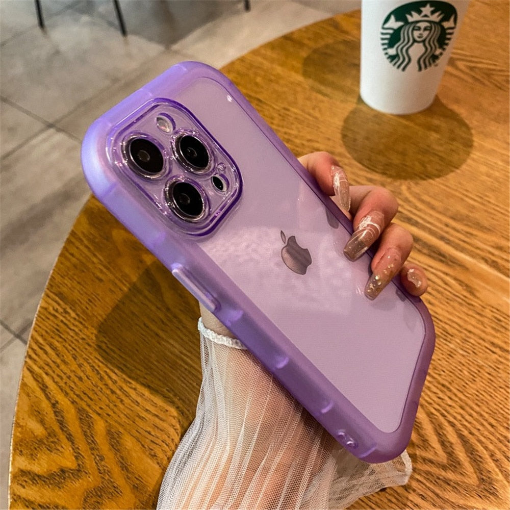 Shockproof Silicone Bumper Clear Phone Case For iPhone 11 12 13 Pro Max XR X XS 7 8 Plus SE2 Camera Protection Transparent Cover