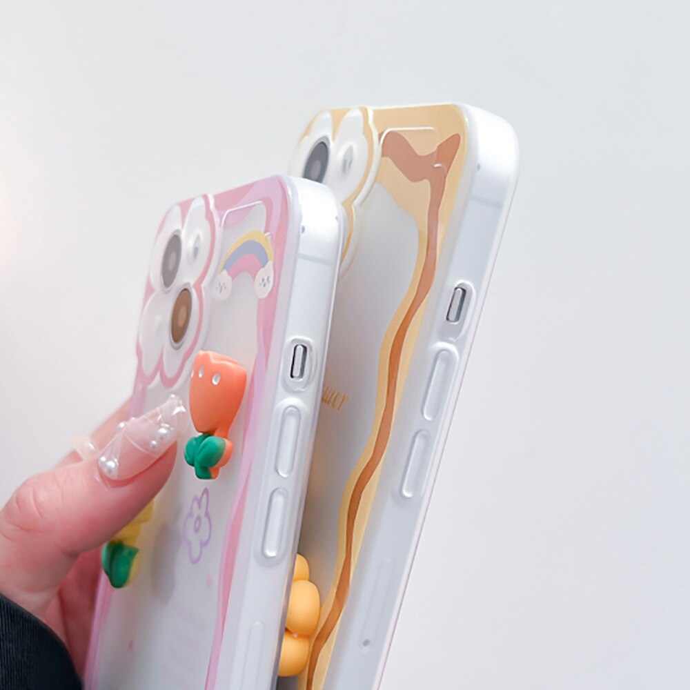 Flower 3D Phone Case For iPhone 11 Pro Max Case Len Protection Funda iPhone 13 12 Pro Max X XR XS 13Pro 12Pro Cover Soft Silicon