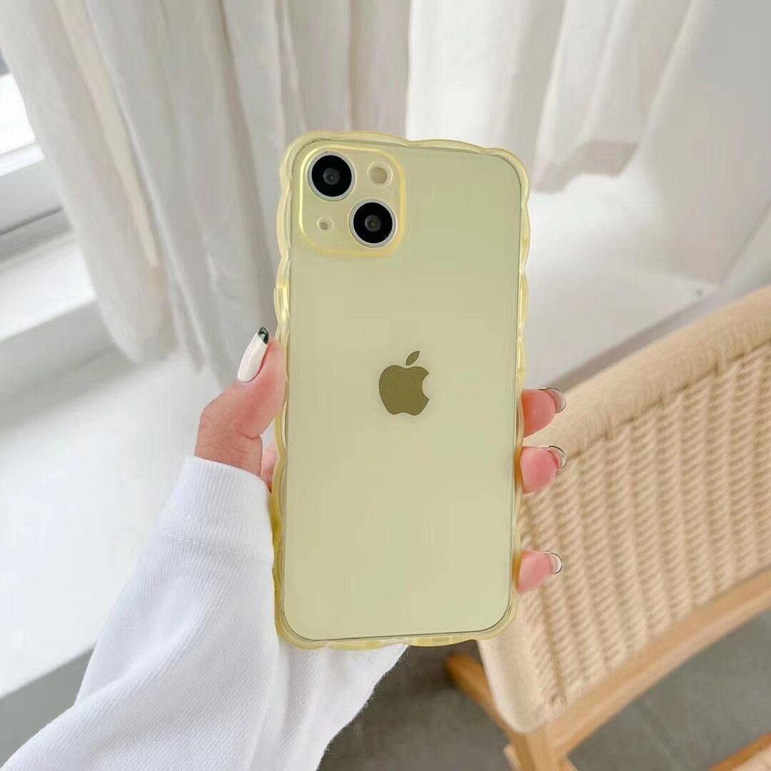 transparent wave mobile phone case Phone Case For iPhone 11 12 13 Pro Max X XS XR 7 8 Plus SE2 mini Full Lens Protection Cover