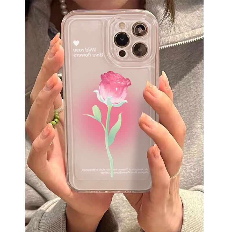 Cute Tulip Flower Phone Case For iPhone 13 13Pro 11 12 Mini XS Max X XR 7 8 Plus SE2 SE3 6S 6 Clear Camera Protection Soft Cover