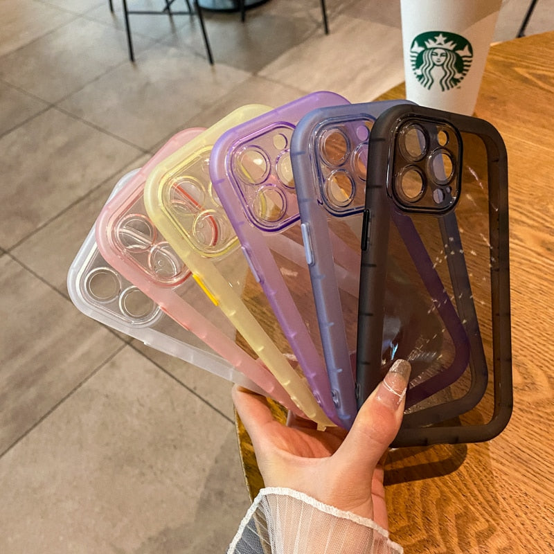 Shockproof Silicone Bumper Clear Phone Case For iPhone 11 12 13 Pro Max XR X XS 7 8 Plus SE2 Camera Protection Transparent Cover