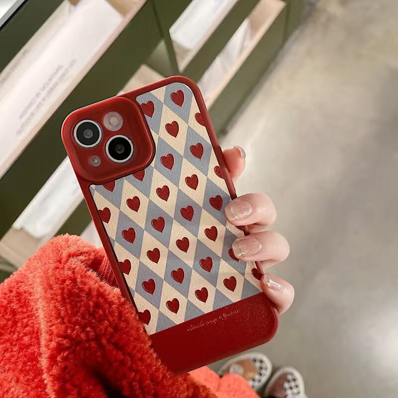 lovely bow tie loveheart phone case for iphone 13 pro max 12 mini 11 shockproof cover for iphone 7 plus 8 xr xs max x 6s 6 se 2