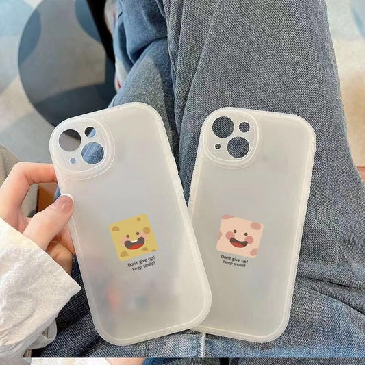 Luxury Silicone Phone Case For iPhone 13 12 Mini 11 Pro Xs Max X Xr Cute Smiley Soft Case On iPhone Se 7 8 6s 6 Plus Matte