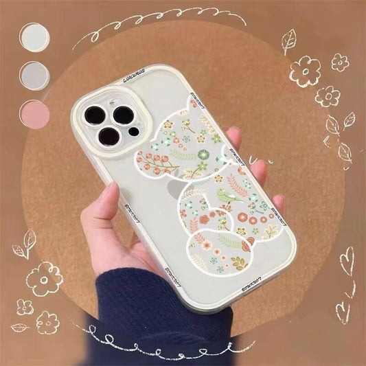 cute cartoon bear phone case for iphone 11 pro max 13 mini 12 shockproof back cover for iphone xr xs max x se 2 7 plus 8 bumper