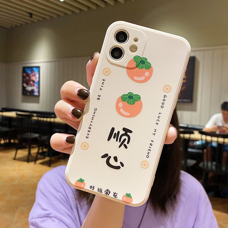 Cute cartoon cat fruit phone case for iphone 11 13 pro max 12 mini shockproof silicone cover for iphone 7 plus xr xs max x 8 se2