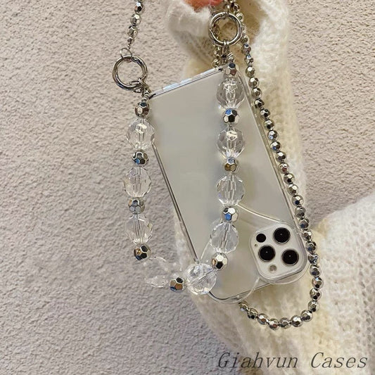 Soft Candy Colored 3D Love Necklace Chain Phone Case For iphone 12 13 Pro Max 11 ProMax 7 8 Plus X XR XS Max SE 2022 Strap Cover