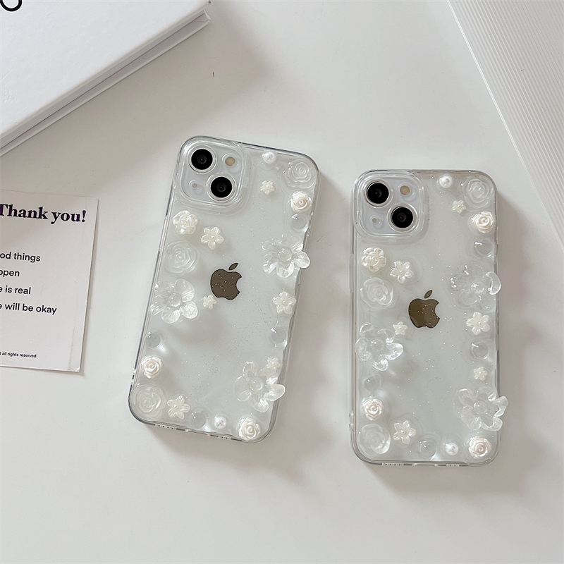 Luxury Love Heart Flower Mirror Silicone Phone Case For iPhone 11 12 13 Pro Max X XR XS 7 8 Plus Shockproof Protective Cover