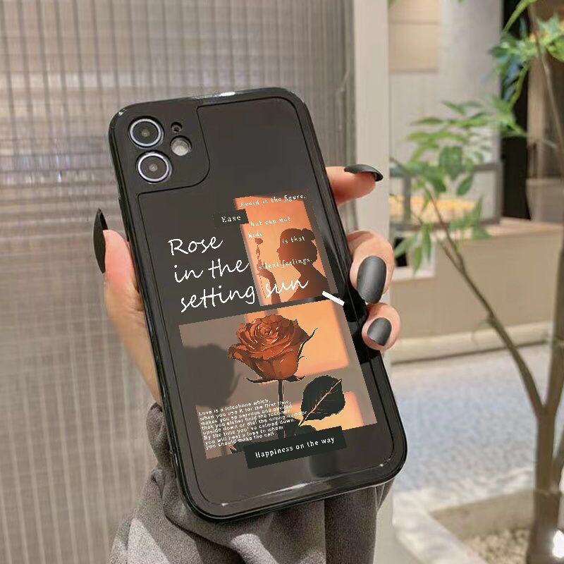 fashion cute flowers phone case for iphone 13 pro max 11 12 mini camera protect shockproof cover for iphone 7 plus 8 xr xs max x