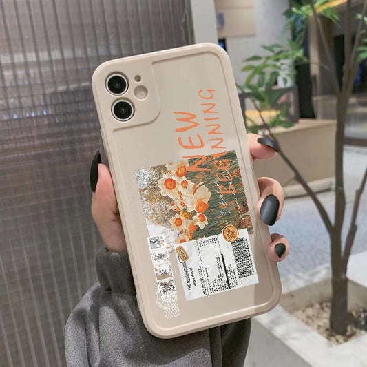 fashion cute flowers phone case for iphone 13 pro max 11 12 mini camera protect shockproof cover for iphone 7 plus 8 xr xs max x