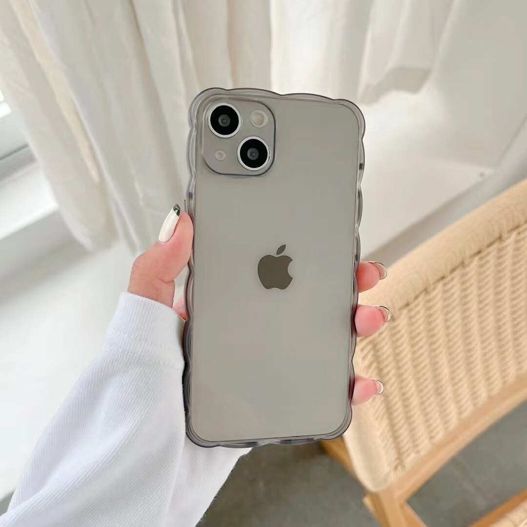 transparent wave mobile phone case Phone Case For iPhone 11 12 13 Pro Max X XS XR 7 8 Plus SE2 mini Full Lens Protection Cover