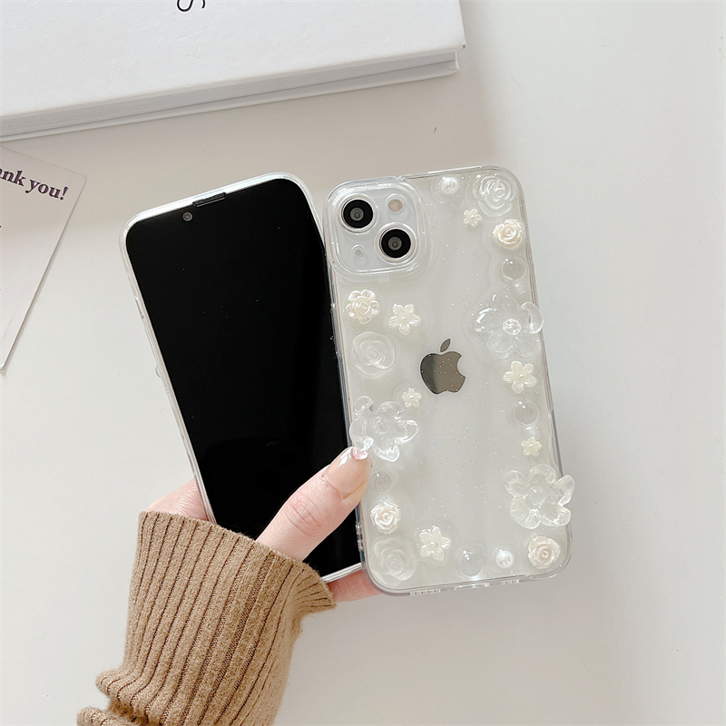 Luxury Love Heart Flower Mirror Silicone Phone Case For iPhone 11 12 13 Pro Max X XR XS 7 8 Plus Shockproof Protective Cover