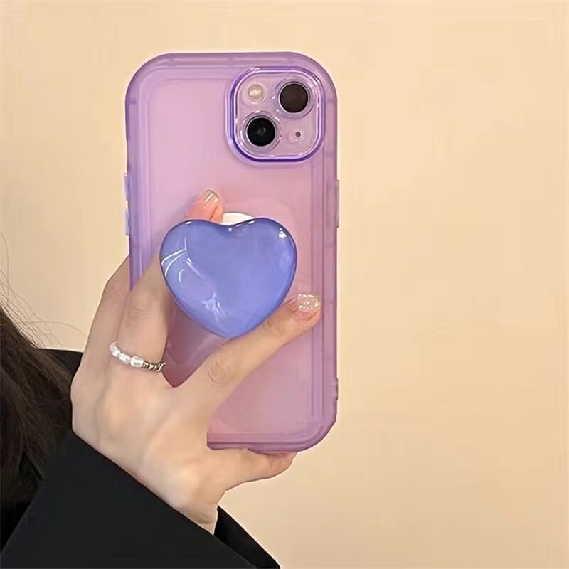 Love heart Ring Holder stand transparent silicone phone case for iphone 13 pro max 11 12 soft cover for iphone 7 plus 8 xr xs x