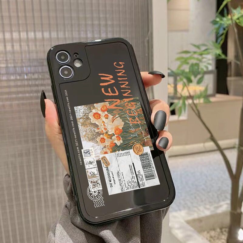 fashion cute flowers phone case for iphone 13 pro max 11 12 mini camera protect shockproof cover for iphone 7 plus 8 xr xs max x