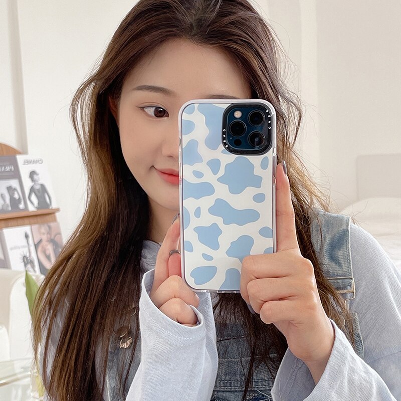 Fashion Girl gift pink blue Cream pattern soft silicon Phone Case For apple iPhone 12 Pro Max 7 8 Plus X XS XR 11 Pro cover coqu