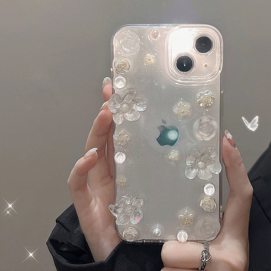 Luxury Love Heart Flower Mirror Silicone Phone Case For iPhone 11 12 13 Pro Max X XR XS 7 8 Plus Shockproof Protective Cover