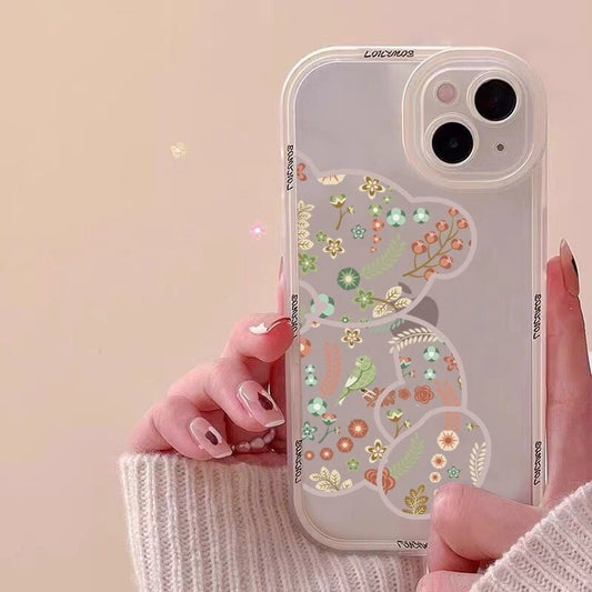 cute cartoon bear phone case for iphone 11 pro max 13 mini 12 shockproof back cover for iphone xr xs max x se 2 7 plus 8 bumper