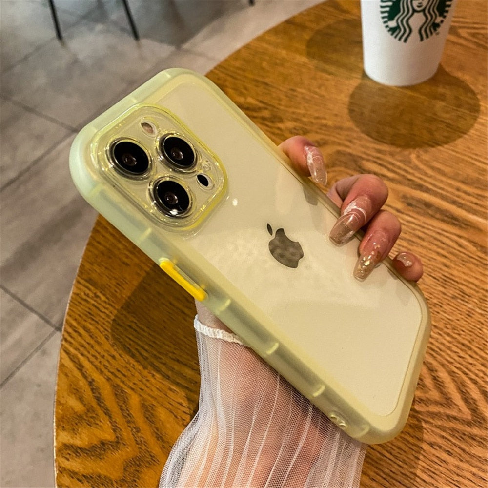 Shockproof Silicone Bumper Clear Phone Case For iPhone 11 12 13 Pro Max XR X XS 7 8 Plus SE2 Camera Protection Transparent Cover